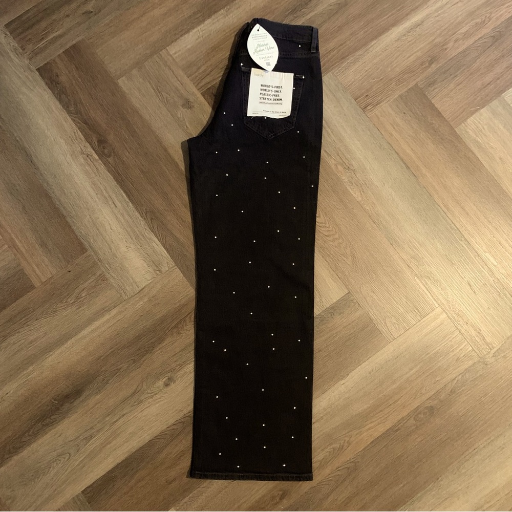 28 | Triarchy Jeans | Black Rhinestones Sustainable Fabric NWT Wide Leg